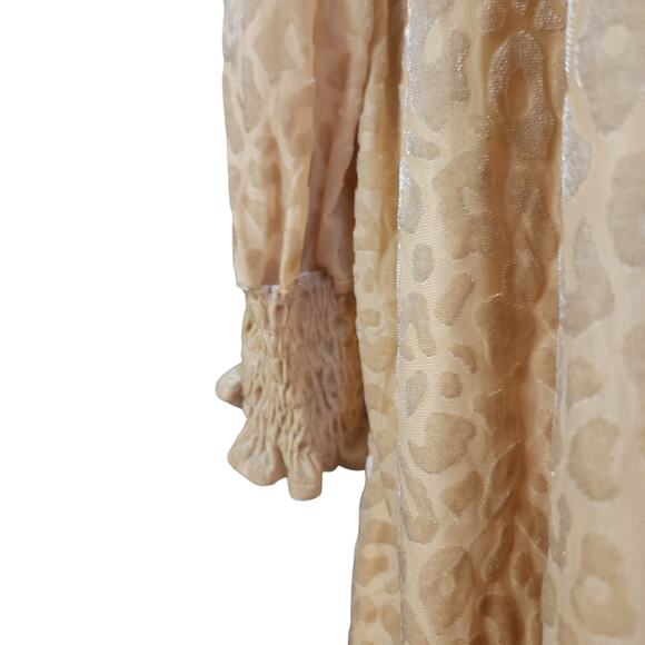 UMGEE USA Burnout Velvet Champagne Leopard Print Dress XL Extra Large NWT - Picture 7 of 7